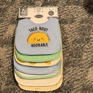 Bon Bebe Taco Themed Bibs - Blue, Green, White